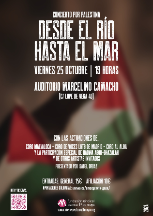 Concierto por Palestina en Marcelino Camacho Madrid