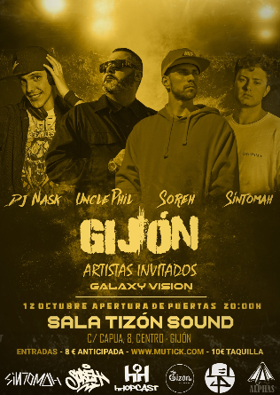 SOREH + UNCLE PHIL + DJ NASK + SÍNTOMAH + GALAXY VISION en Gijón - Asturias  